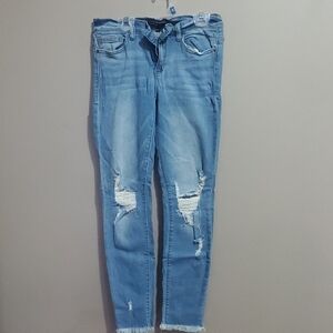 Harper Light Blue Distressed Skinny Jeans Size 28